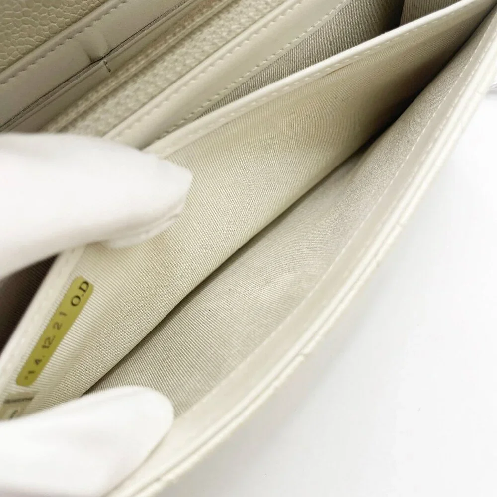 Authentic CHANEL CC Classic Timeless Caviar Flap Wallet on Chain Purse White Bag - Picture 13 of 15